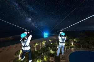 沖縄の星空へダイブ!シェラトン沖縄「ナイトジップライン」で幻想的な海越え飛行体験